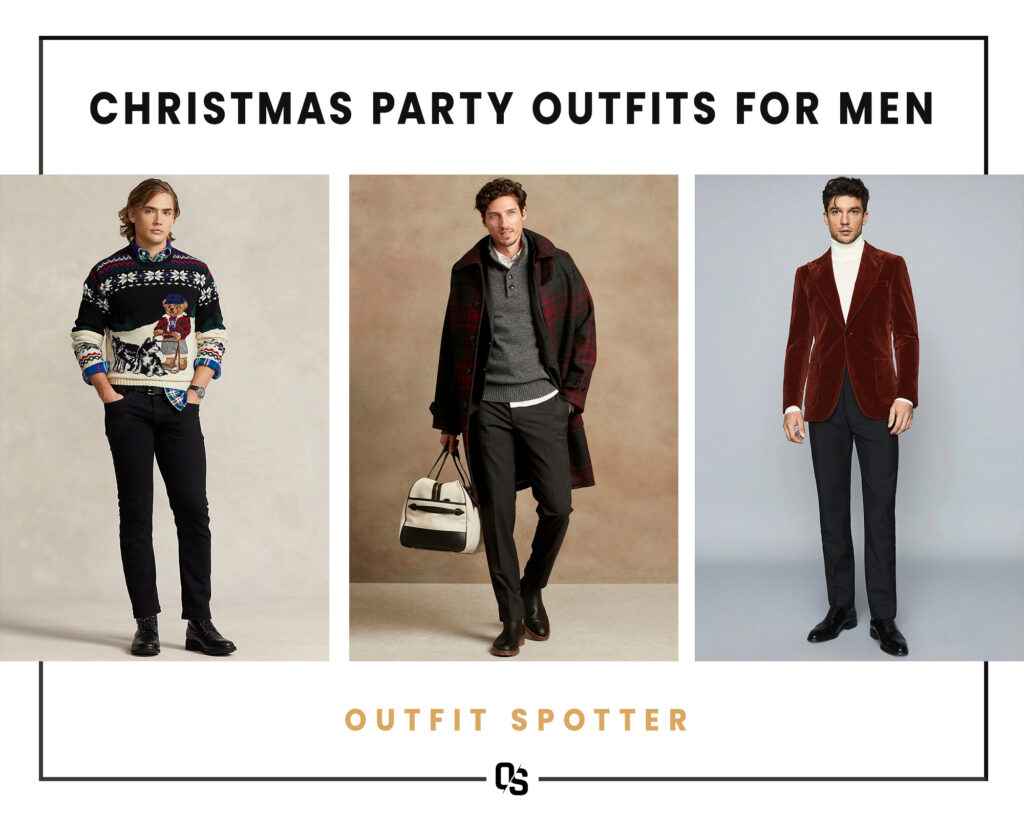 Different Christmas party outfits for men