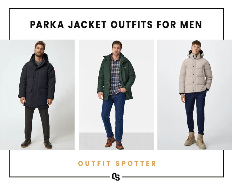 Different parka jacket outfits for men
