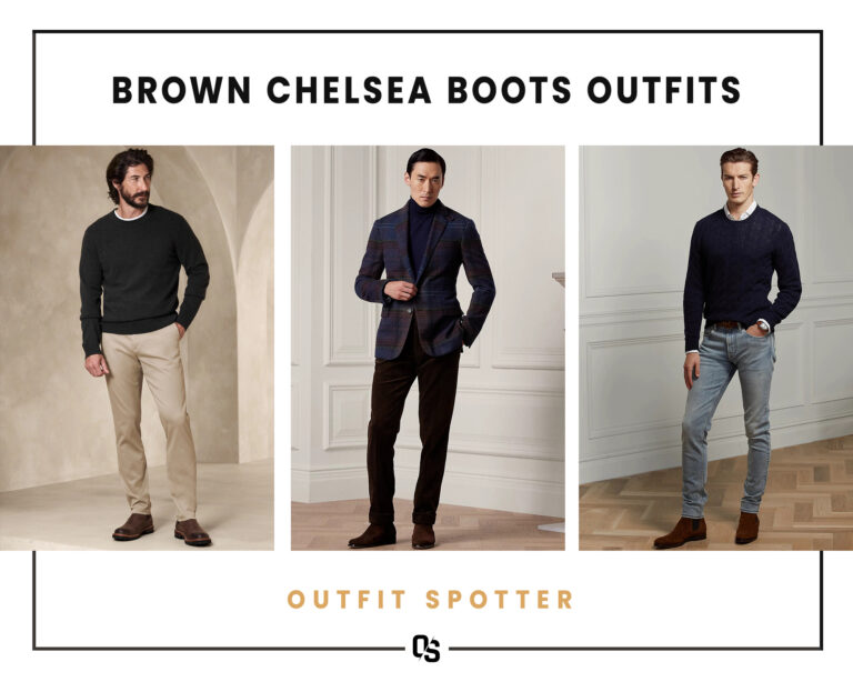 Brown Chelsea boots outfits for men
