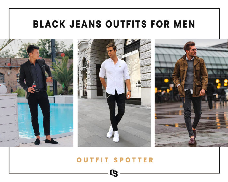 Different black jeans outfits for men