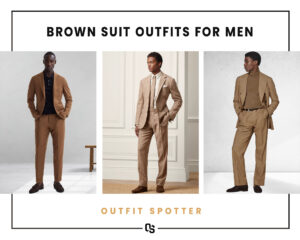 Different brown suit color combination outfits for men