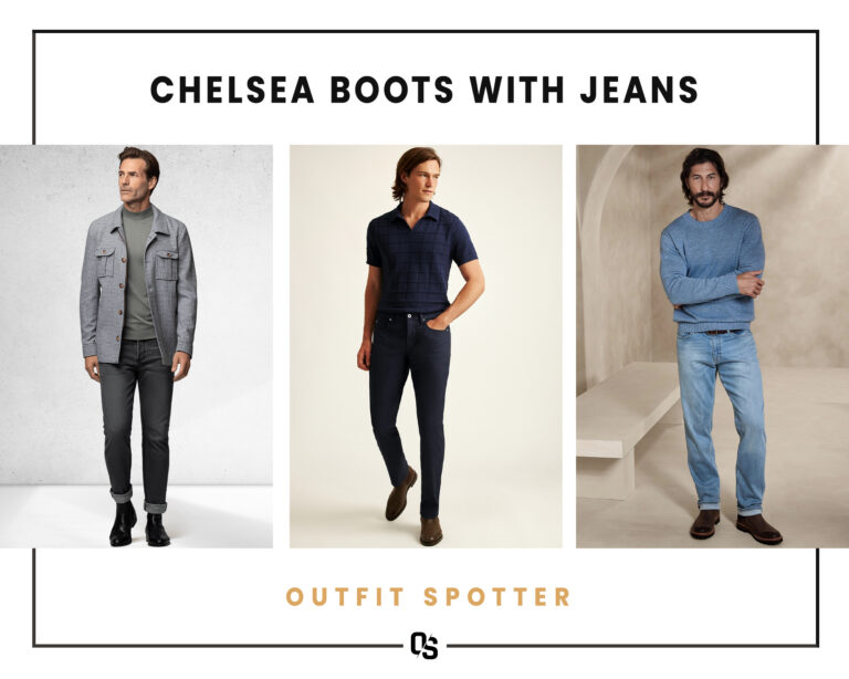 Different Chelsea boots with jeans outfits for men