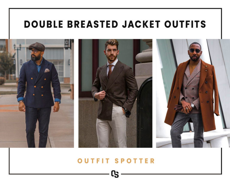 Different double-breasted jacket outfits for men