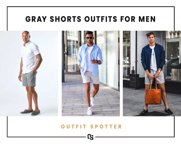 Different gray shorts outfits for men