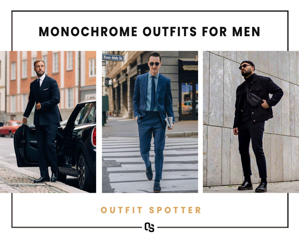 Different monochrome outfits for men
