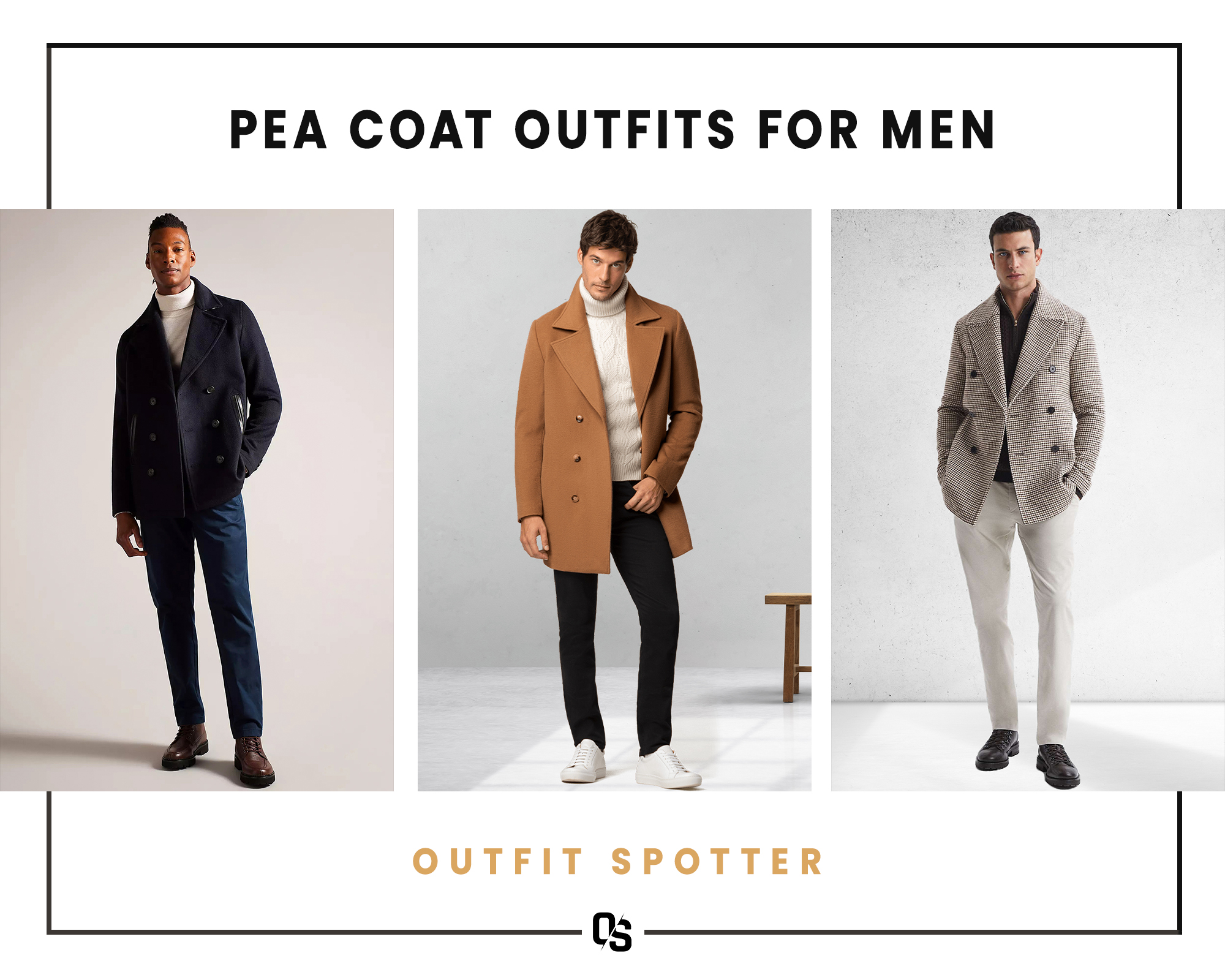 Different pea coat outfits for men