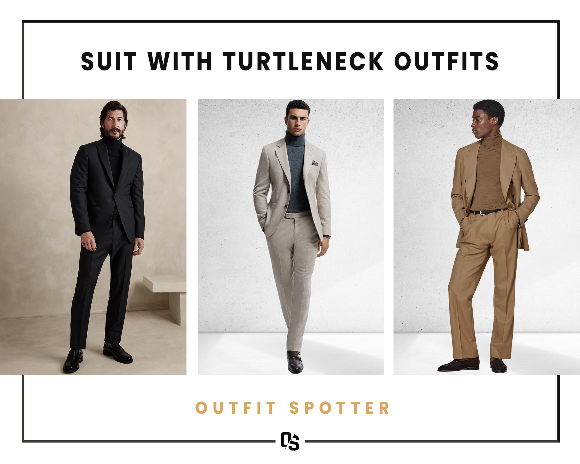 Different suit with turtleneck outfits for men