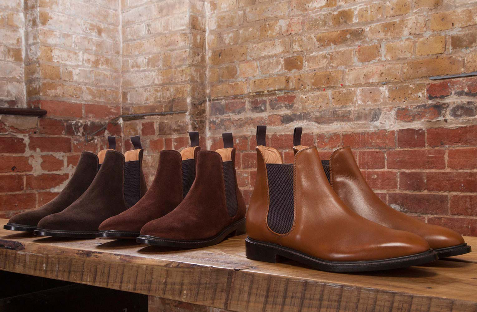 Leather vs. suede Chelsea boots