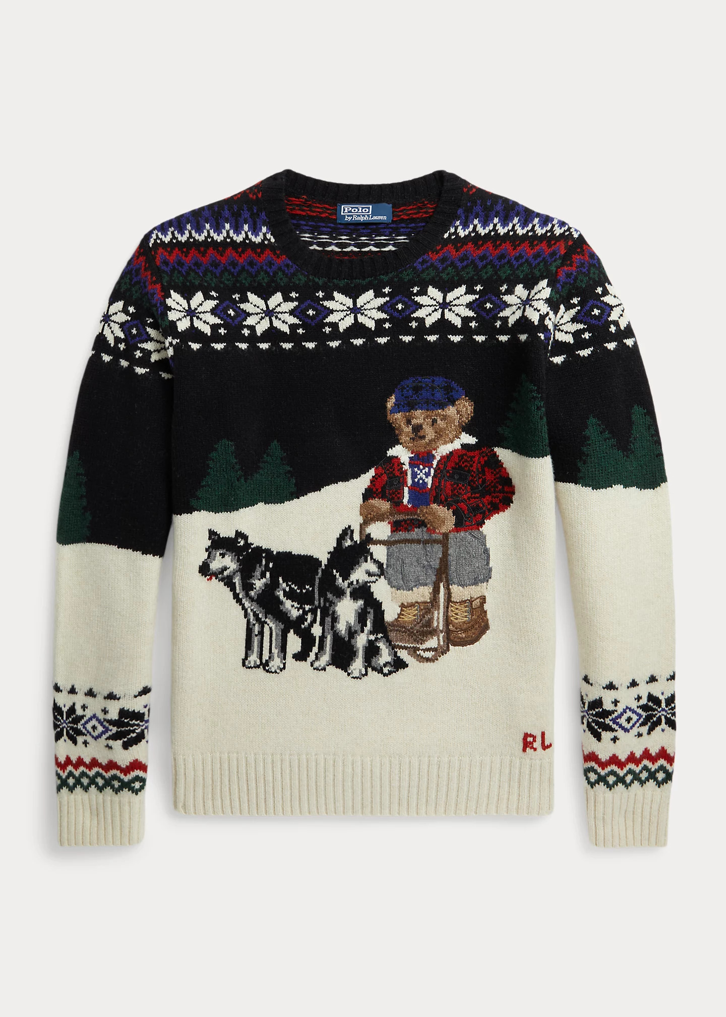 Polo sweater with festive theme