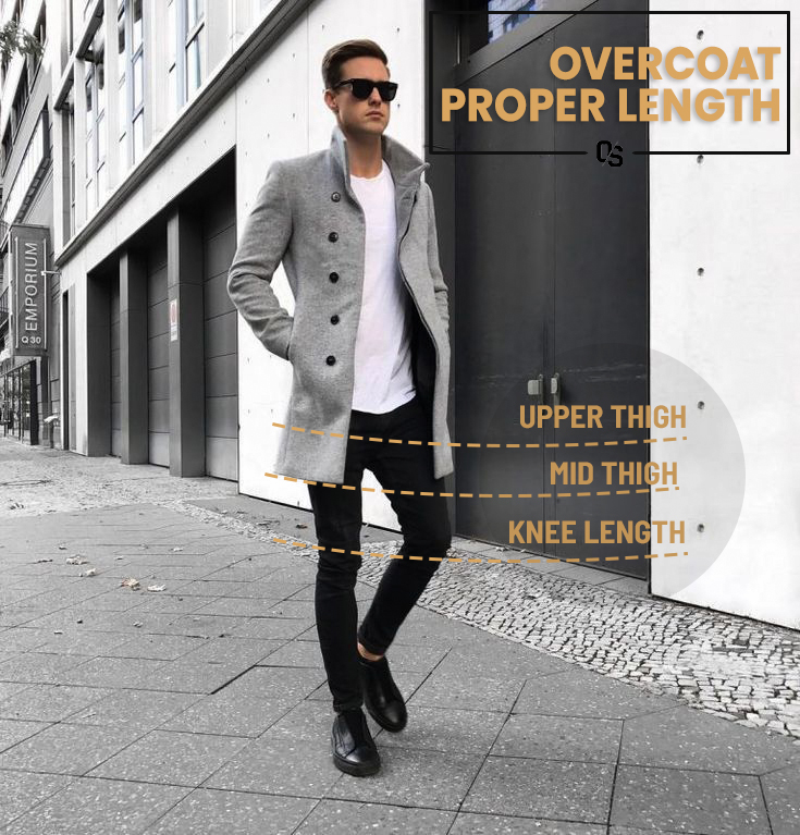 Proper overcoat length for men