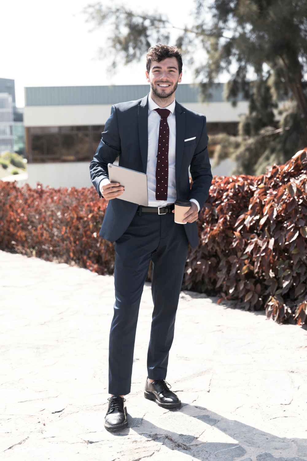 A semi-formal suit outfit for men