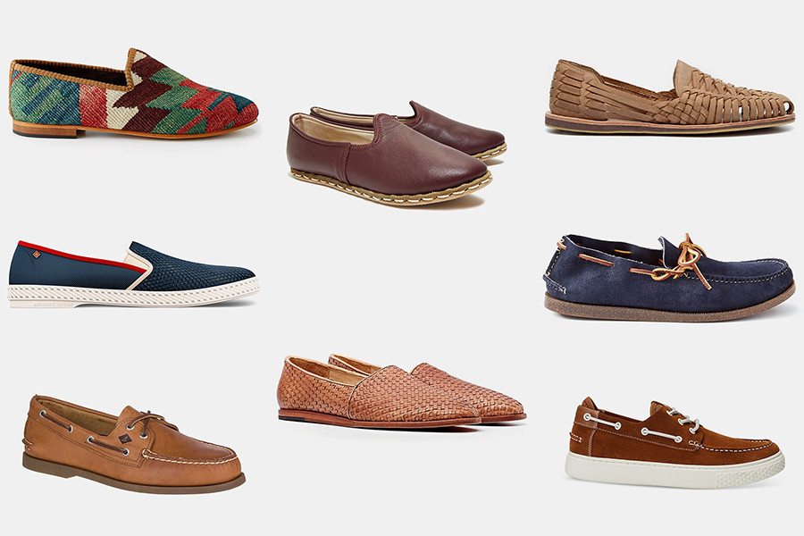 Summer shoes for men to pair with gray shorts